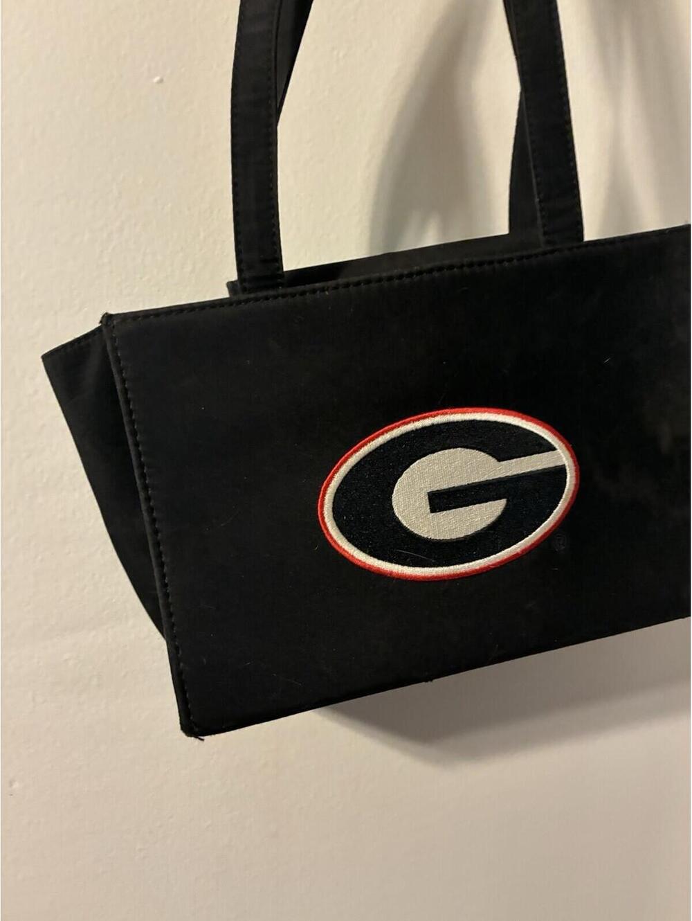 Vintage Sandol Living Fashion Georgia Bulldogs Embroidered Mini Tote Bag Purse